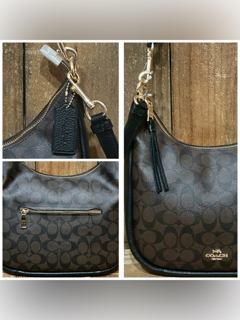 Coach. 4 Piece: New Jules Hobo Bag with Free Eyeglasses, Dust Bag & Gift Box. - Picture 12 of 16